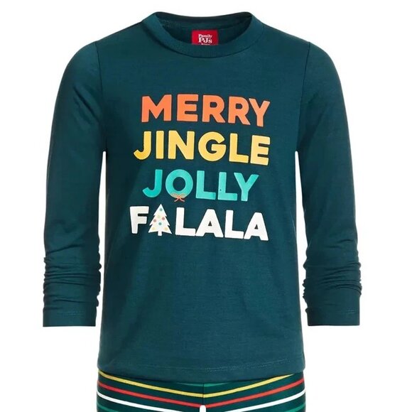 Family Pajamas Unisex Kids Boys Girls 2-Piece PJ Set, Green Stripe, Medium / 8 - Picture 2 of 3